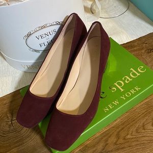 burgundy suede, Kate Spade heels